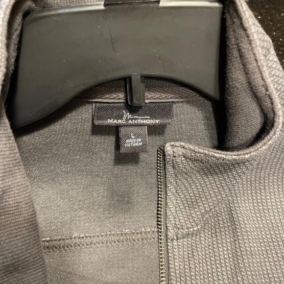 Marc Anthony Mens Mock Neck Long Sleeve Full Zip Sweater Jacket Gray Large - Picture 5 of 9